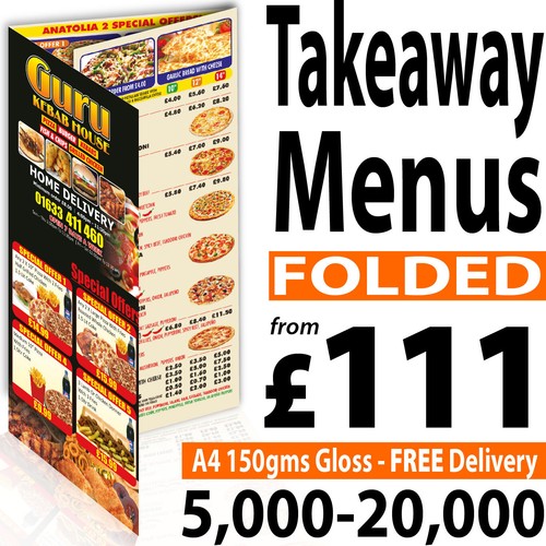 Menu stampati takeaway piegati - stampati,