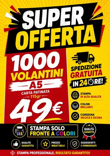 Stampa 1000 volantini - 1000, a5